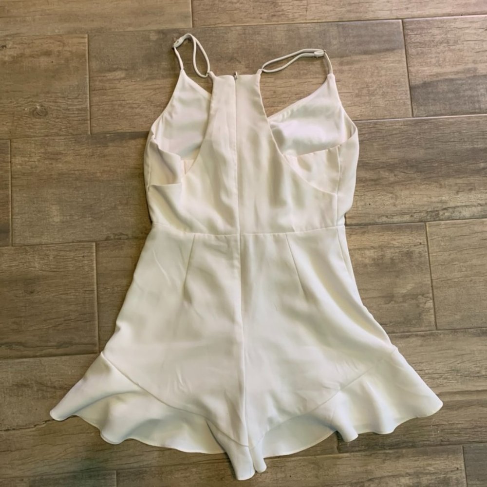 White Ruffle Romper - Picture 6 of 8